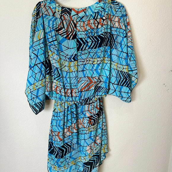 NORDSTROM Rylee & Quinn Lined Tunic Mini Dress Batik Print Size Medium - Picture 7 of 8